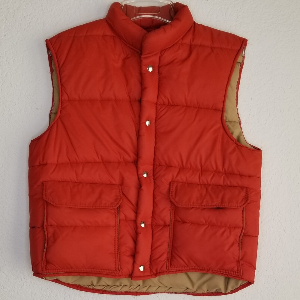 VINTAGE Puffer Vest Burnt Orange Size L
